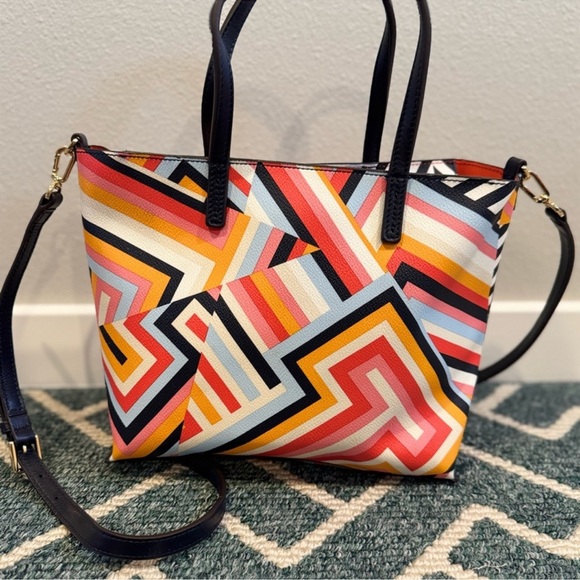 Tory Burch Kerrington Small Tote Cut Out T Print | Multicolor | NWOT | Authentic - Picture 11 of 16